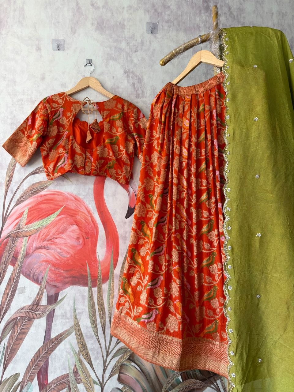 🕊️❤️ Bird Theme Lehenga | Where Craft Meets Poetry
