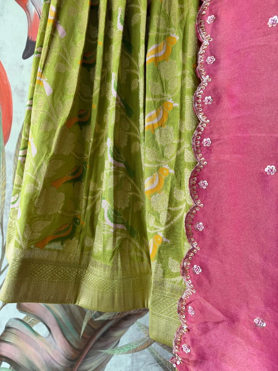 🕊️❤️ Bird Theme Lehenga | Where Craft Meets Poetry
