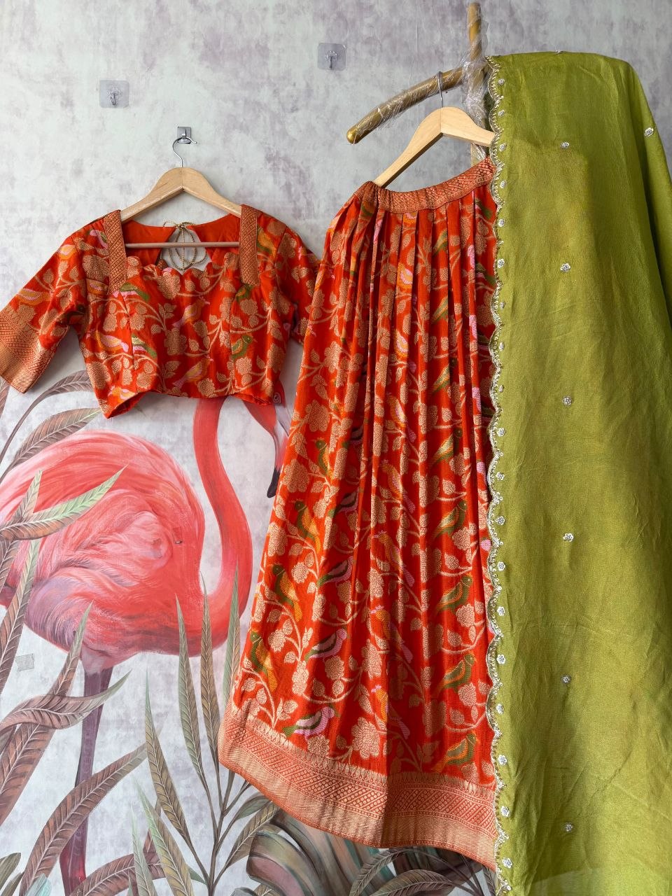 🕊️❤️ Bird Theme Lehenga | Where Craft Meets Poetry