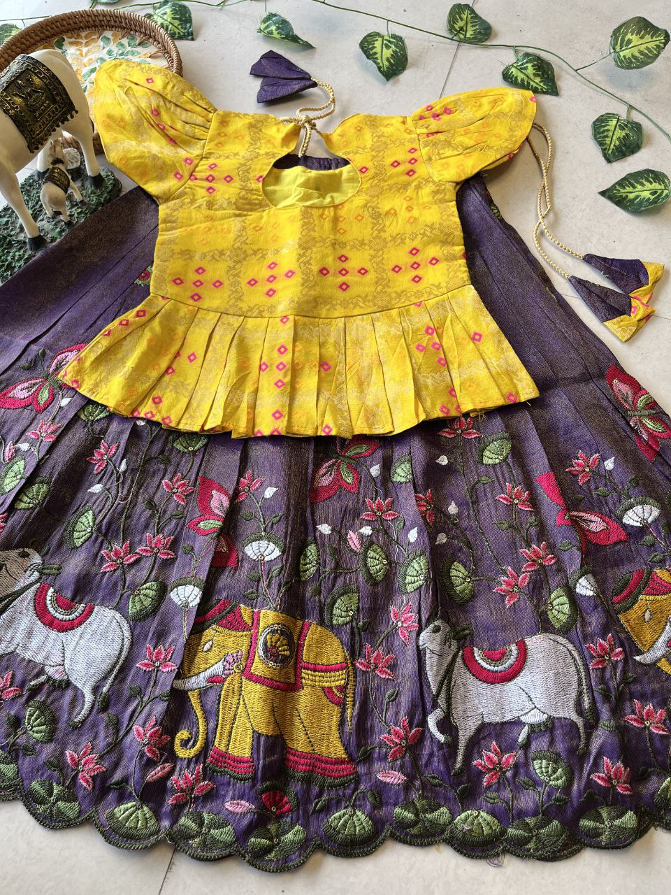 🪷 Pichwai Heritage Charm – Kids Designer Lehenga Set 🪷