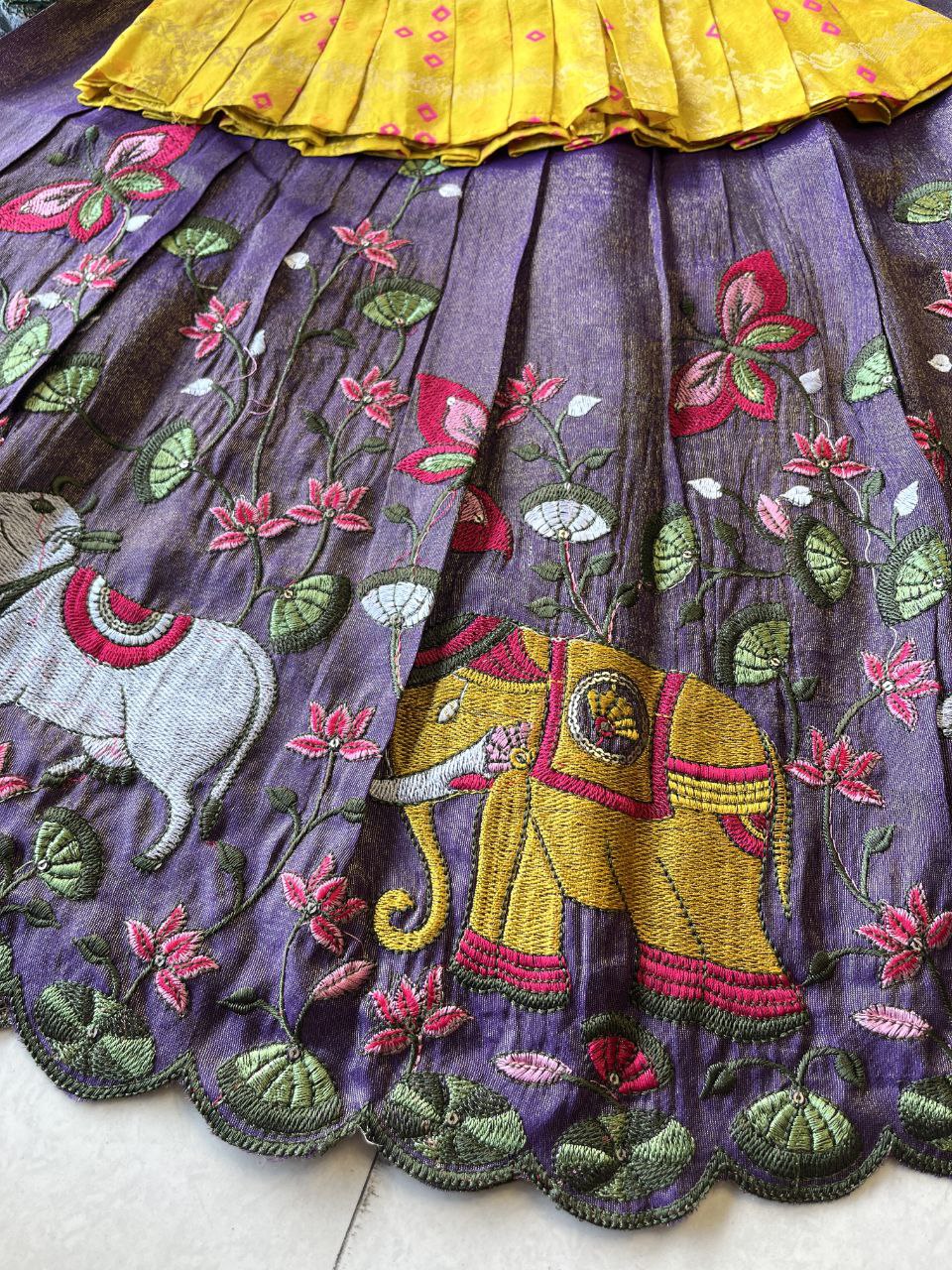 🪷 Pichwai Heritage Charm – Kids Designer Lehenga Set 🪷