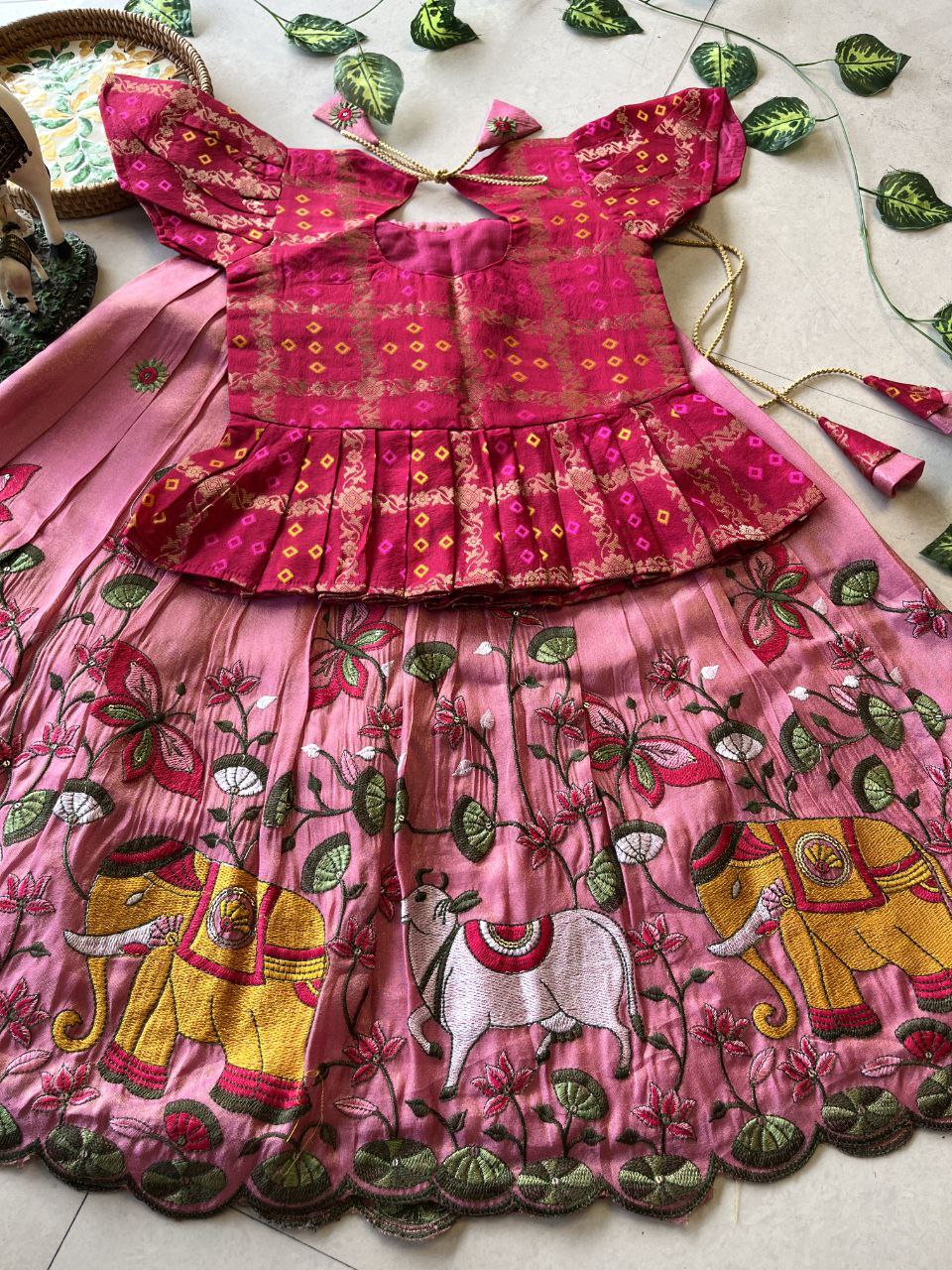 🪷 Pichwai Heritage Charm – Kids Designer Lehenga Set 🪷