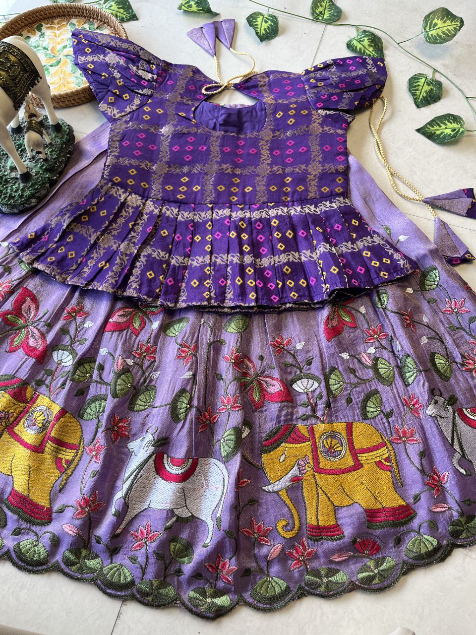 🪷 Pichwai Heritage Charm – Kids Designer Lehenga Set 🪷