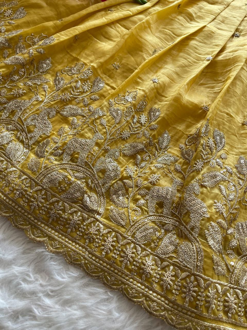 ✨ Golden Grace Tradition – Kids Designer Lehenga Set ✨