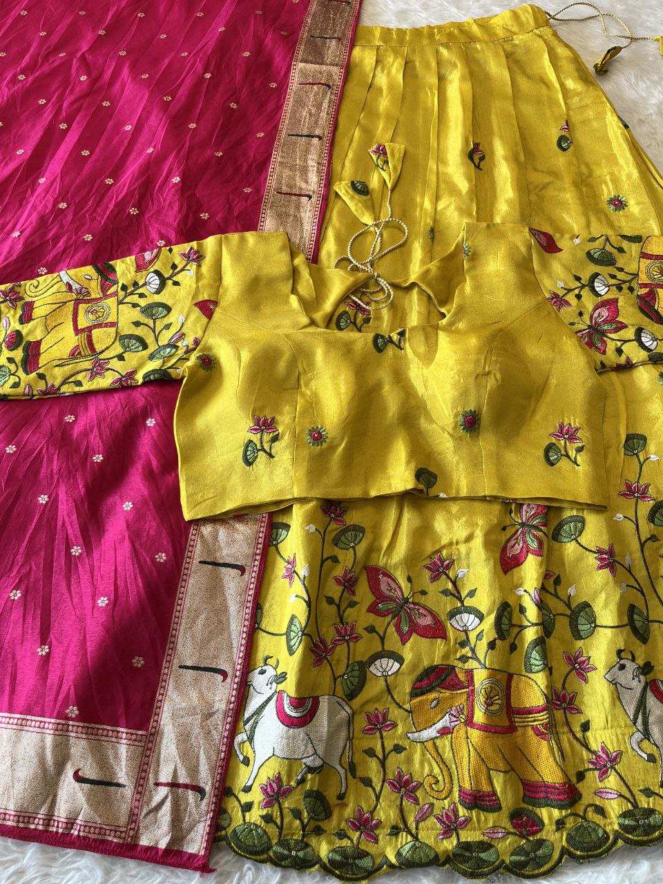 🐄🦋🐘 Fusion Embroidery Royale – Designer Lehenga Set ❤️
