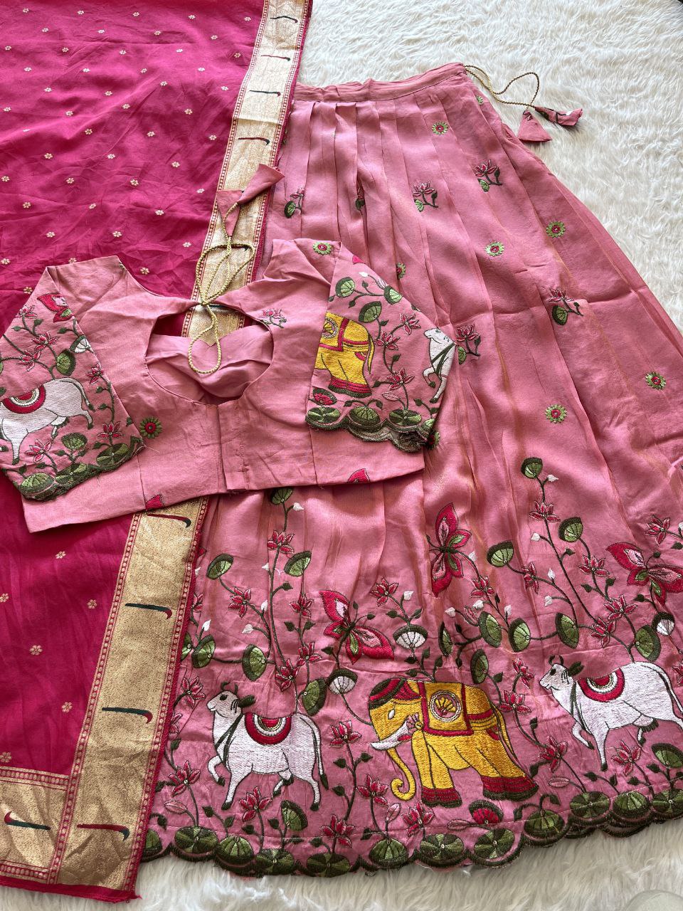 🐄🦋🐘 Fusion Embroidery Royale – Designer Lehenga Set ❤️