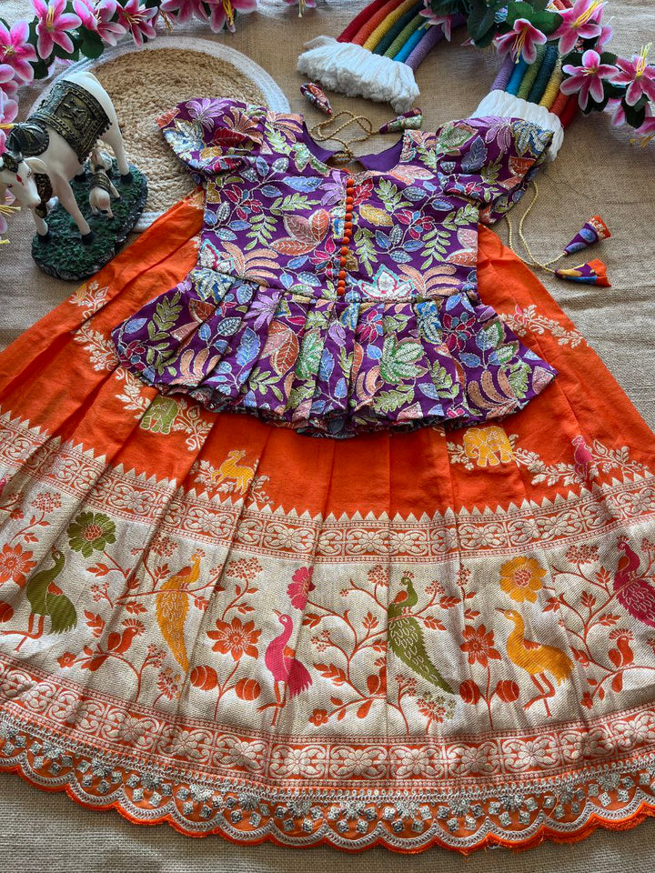 🌸 Jungle Theme Heritage – Kids Designer Lehenga Set 🌸