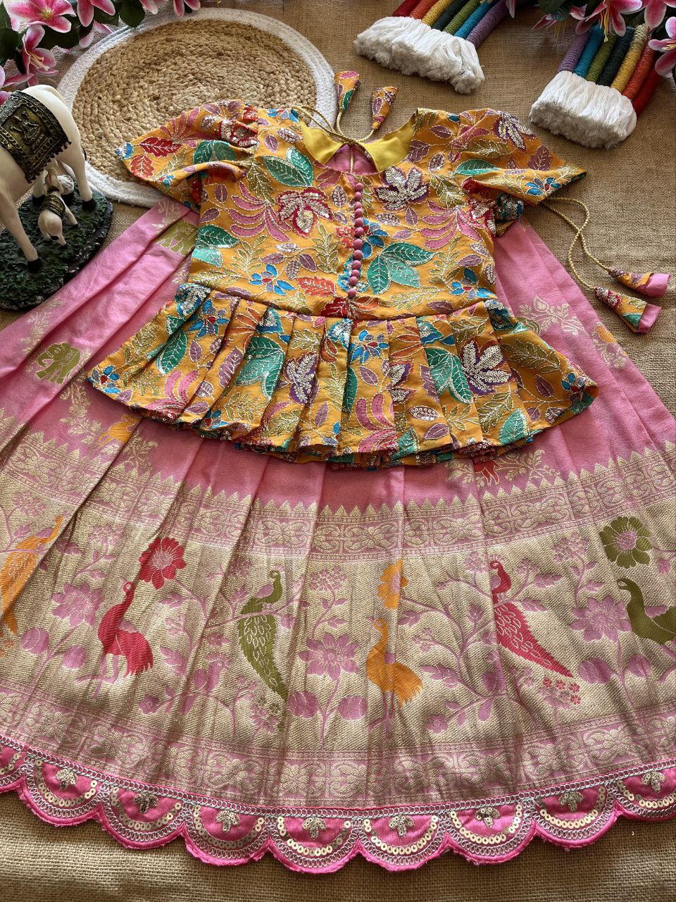 🌸 Jungle Theme Heritage – Kids Designer Lehenga Set 🌸