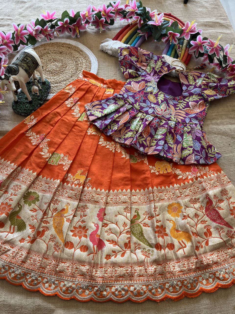 🌸 Jungle Theme Heritage – Kids Designer Lehenga Set 🌸