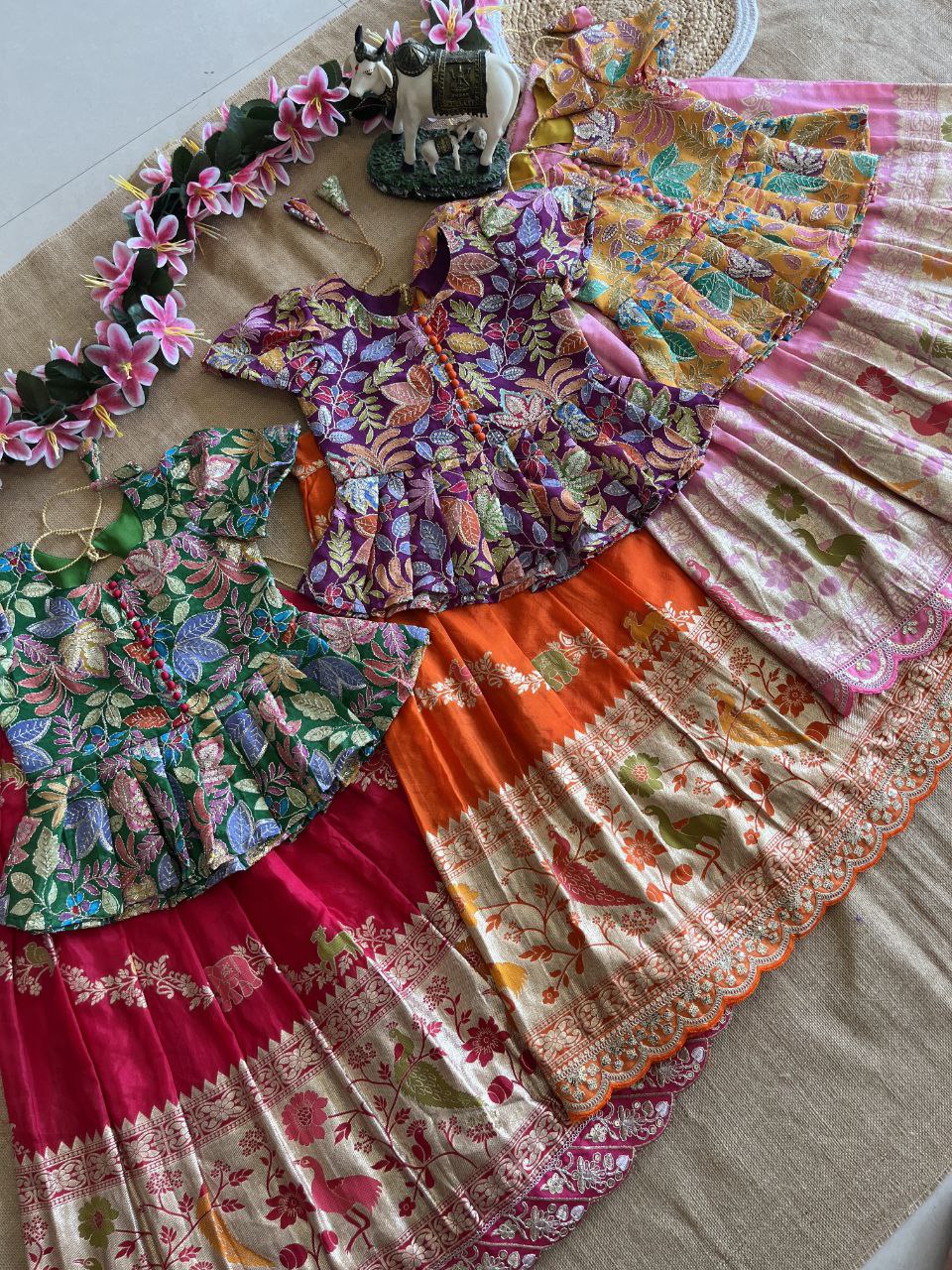 🌸 Jungle Theme Heritage – Kids Designer Lehenga Set 🌸