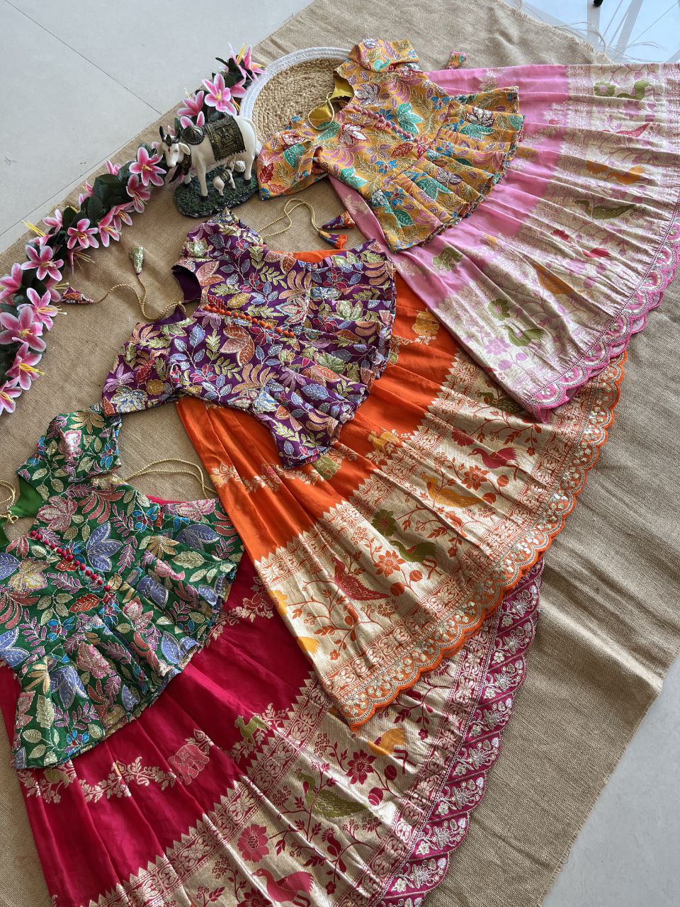 🌸 Jungle Theme Heritage – Kids Designer Lehenga Set 🌸