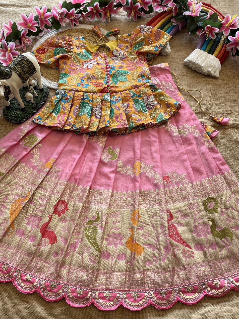 🌸 Jungle Theme Heritage – Kids Designer Lehenga Set 🌸
