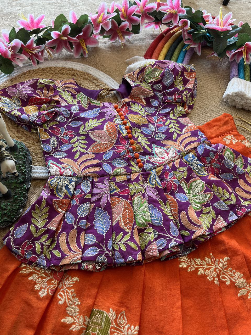 🌸 Jungle Theme Heritage – Kids Designer Lehenga Set 🌸