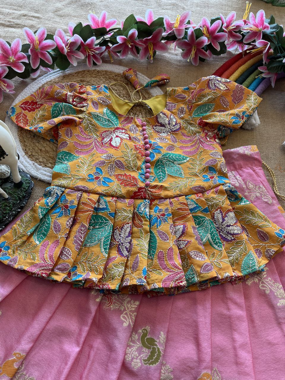 🌸 Jungle Theme Heritage – Kids Designer Lehenga Set 🌸