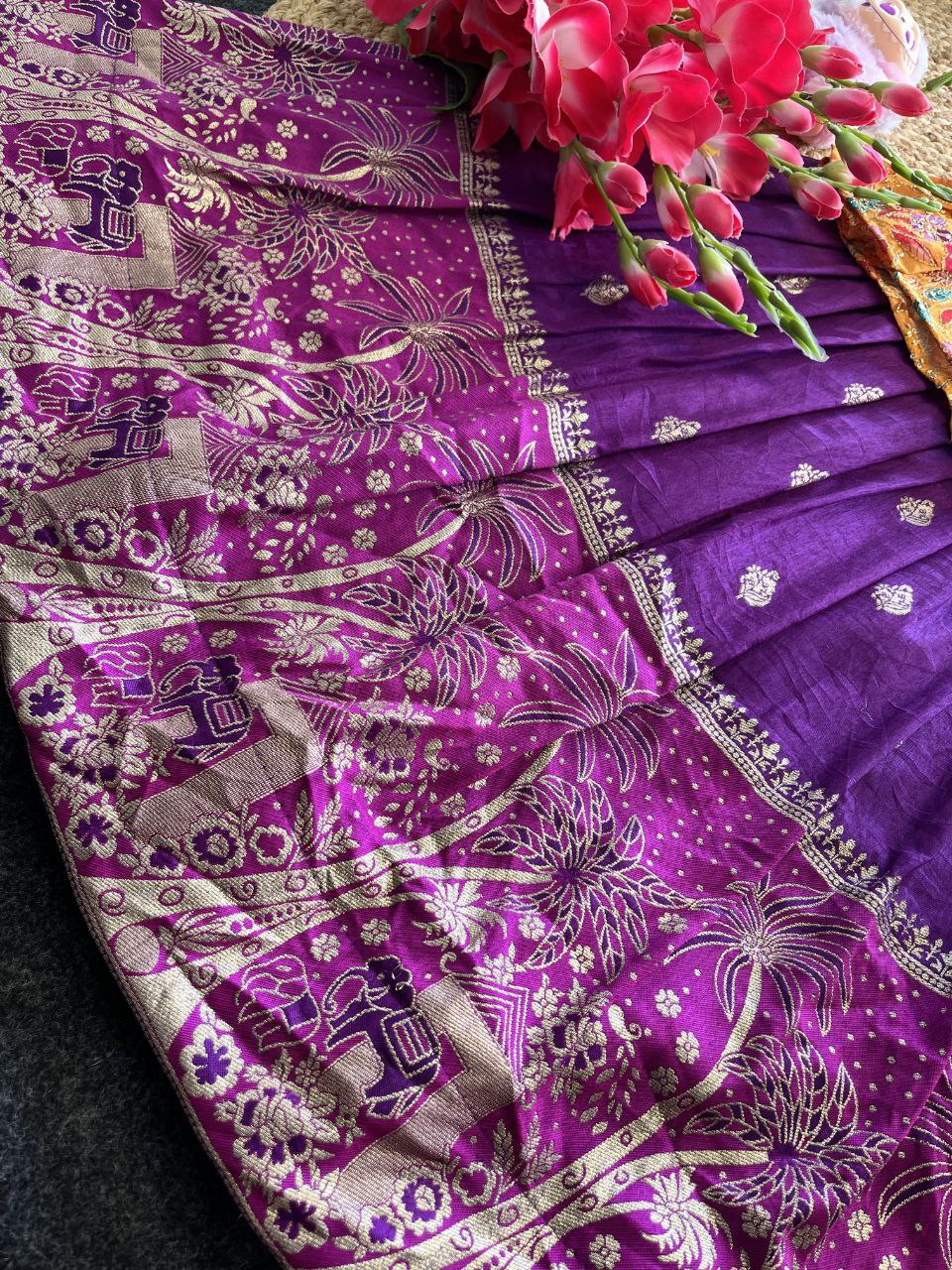 ✨ Dola Weave Elegance – Kids Designer Lehenga Set ✨