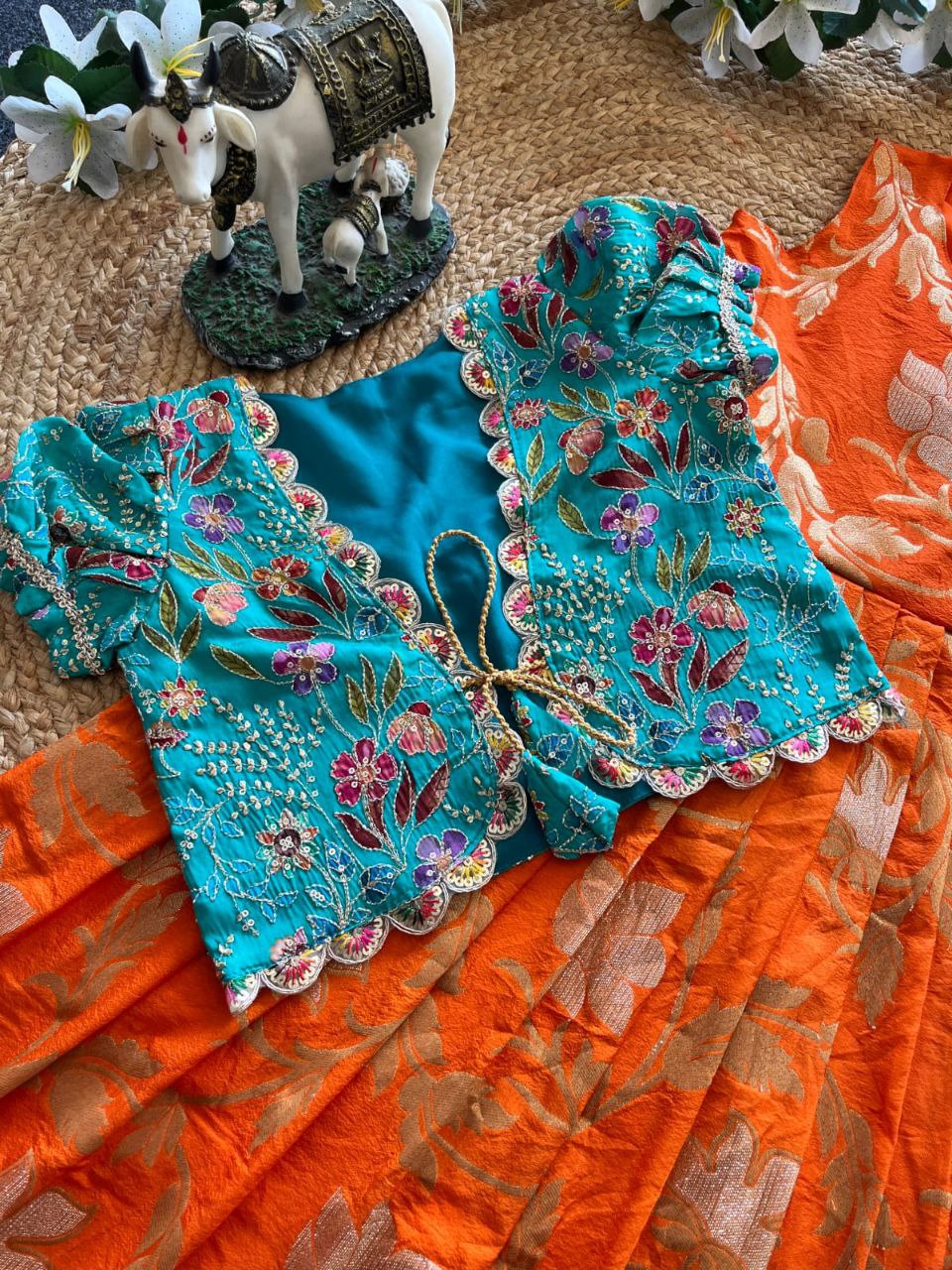 ✨ Khadi Elegance Layer – Kids Gown with Coat Set ✨