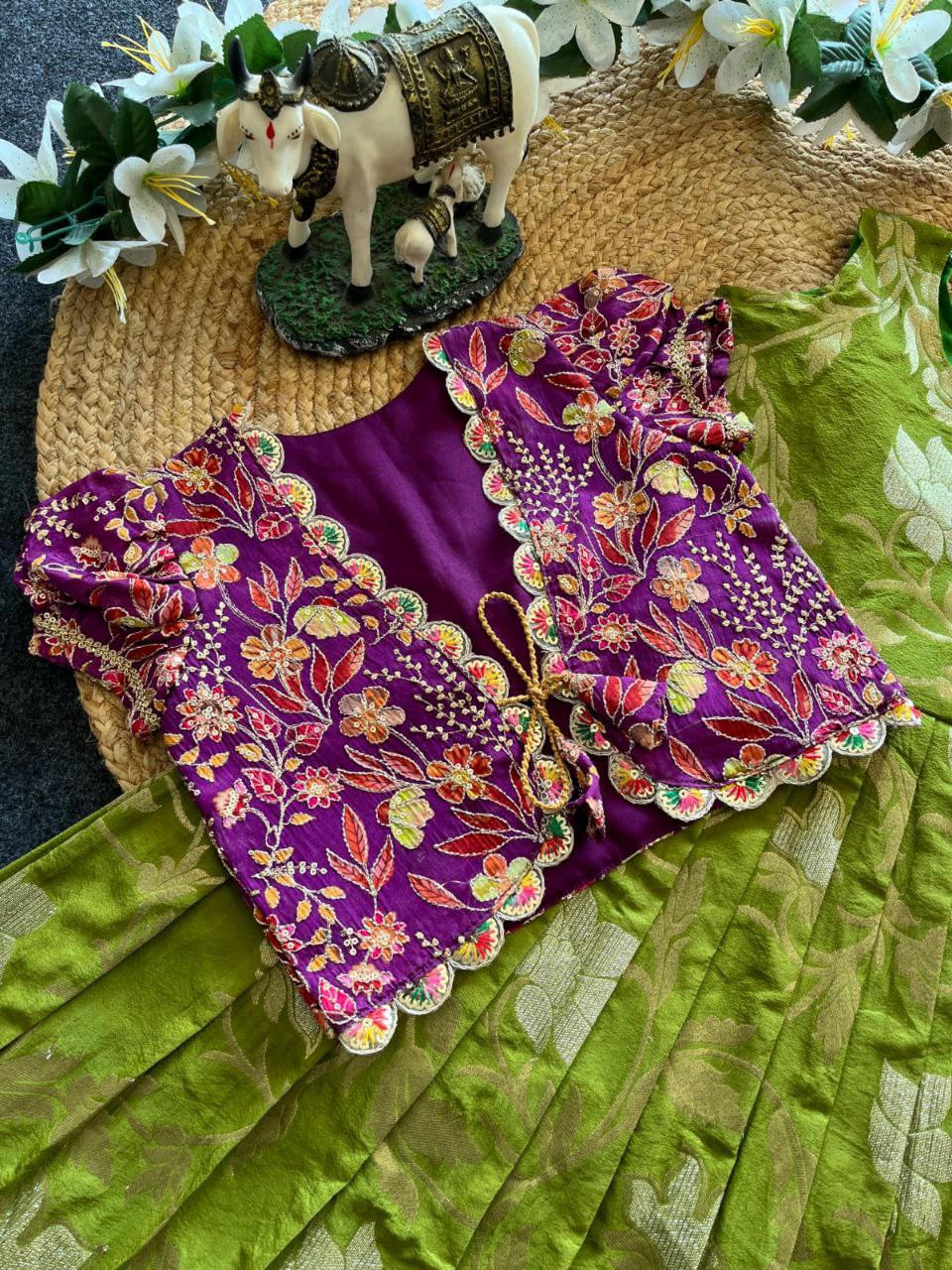 ✨ Khadi Elegance Layer – Kids Gown with Coat Set ✨