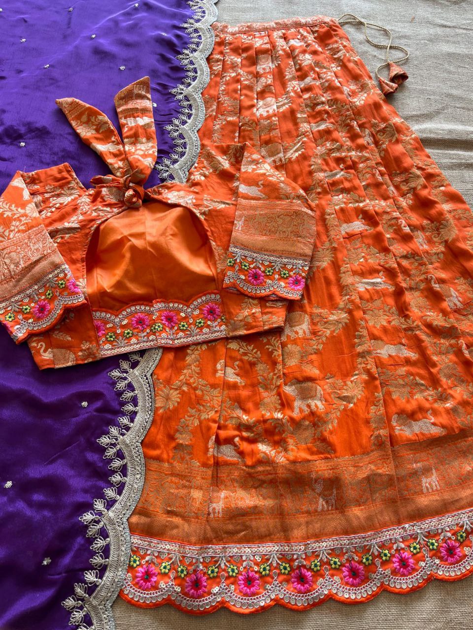 ✨ Zari Scallop Luxe – Designer Lehenga Set ✨