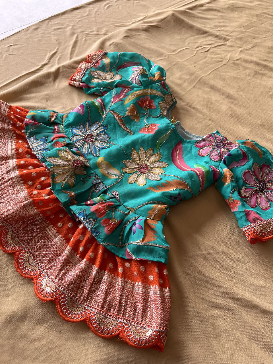 ✨ Golden Heritage Glow – Kids Designer Lehenga Set ✨