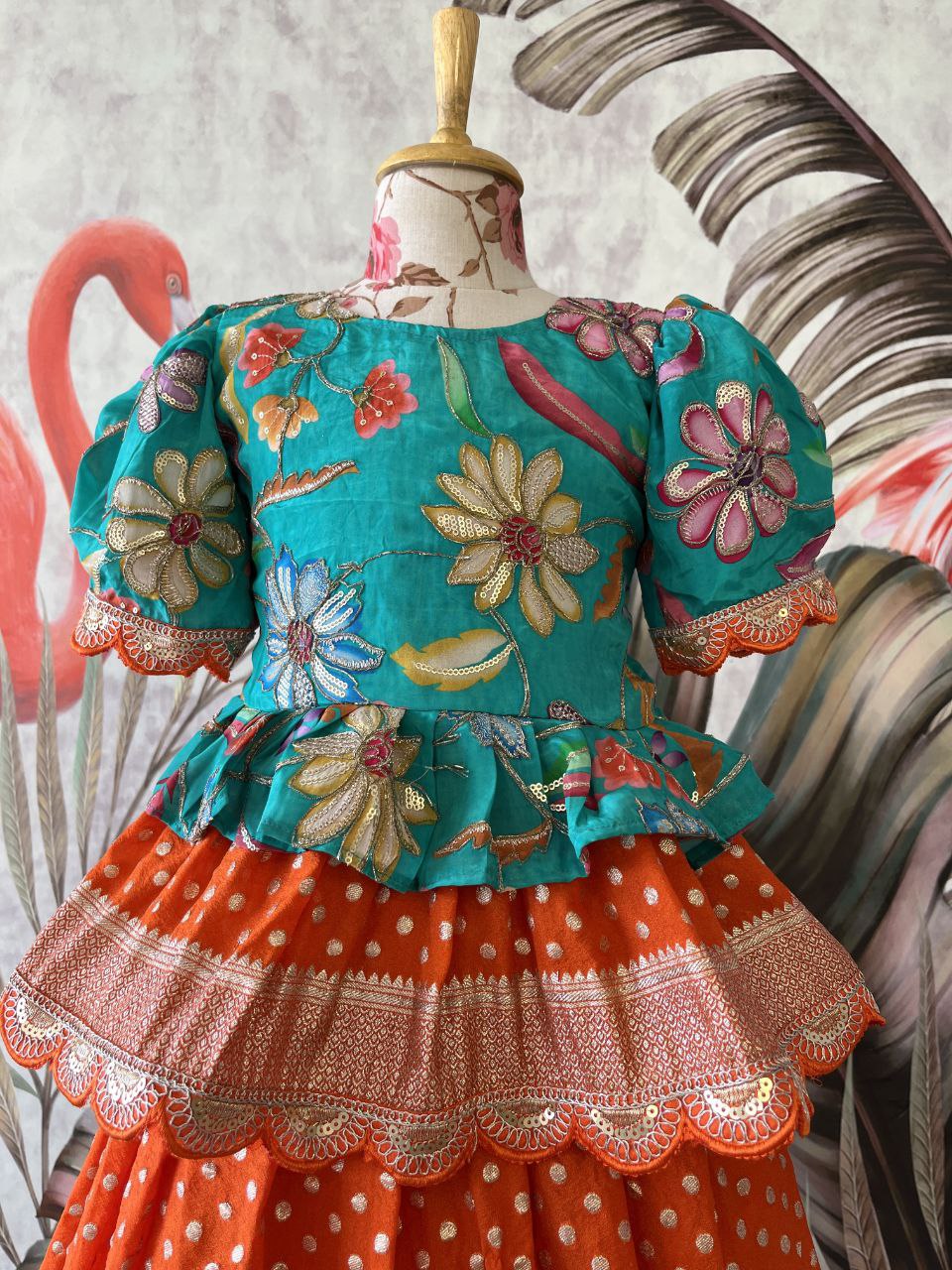 ✨ Golden Heritage Glow – Kids Designer Lehenga Set ✨
