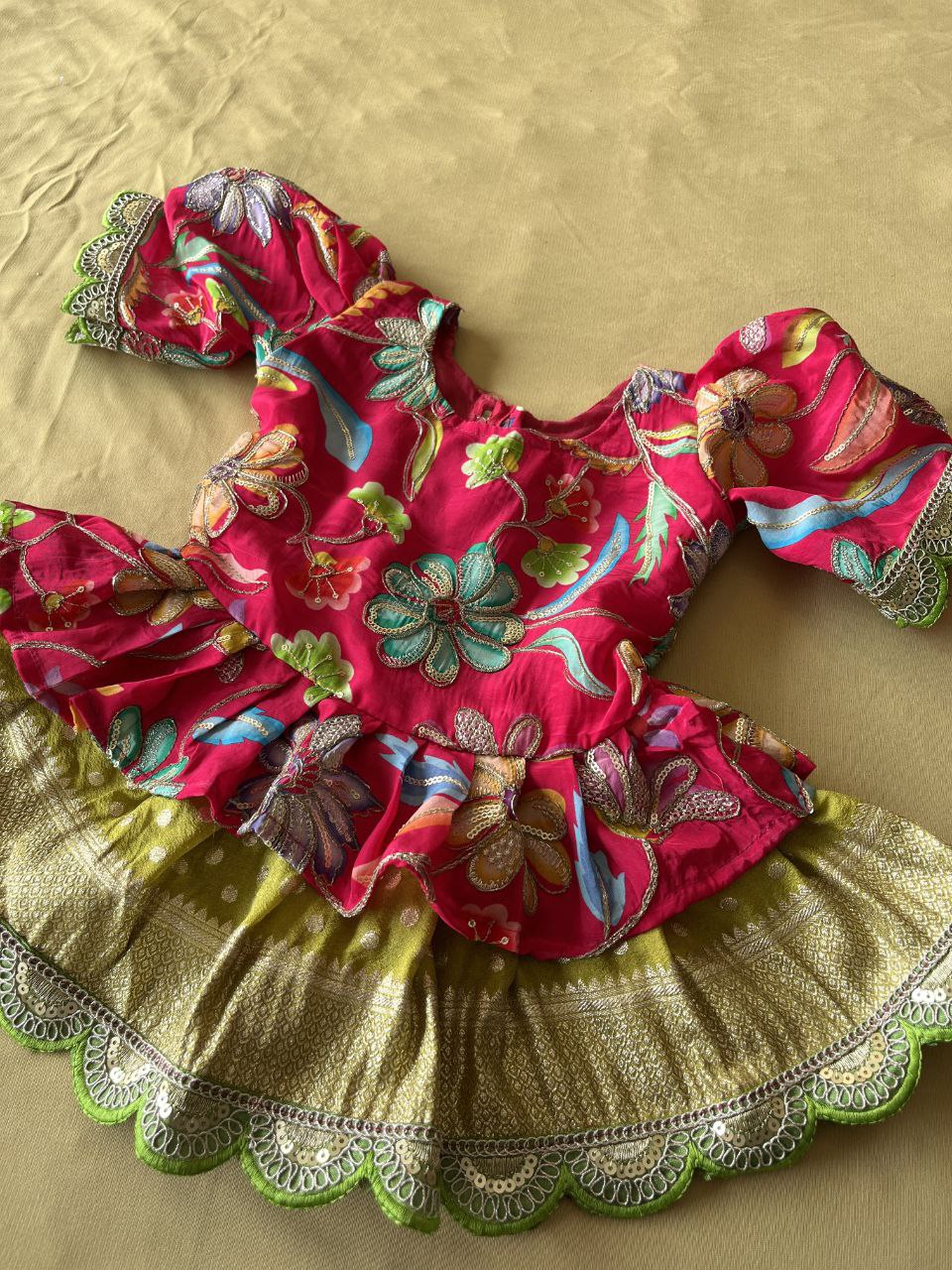 ✨ Golden Heritage Glow – Kids Designer Lehenga Set ✨