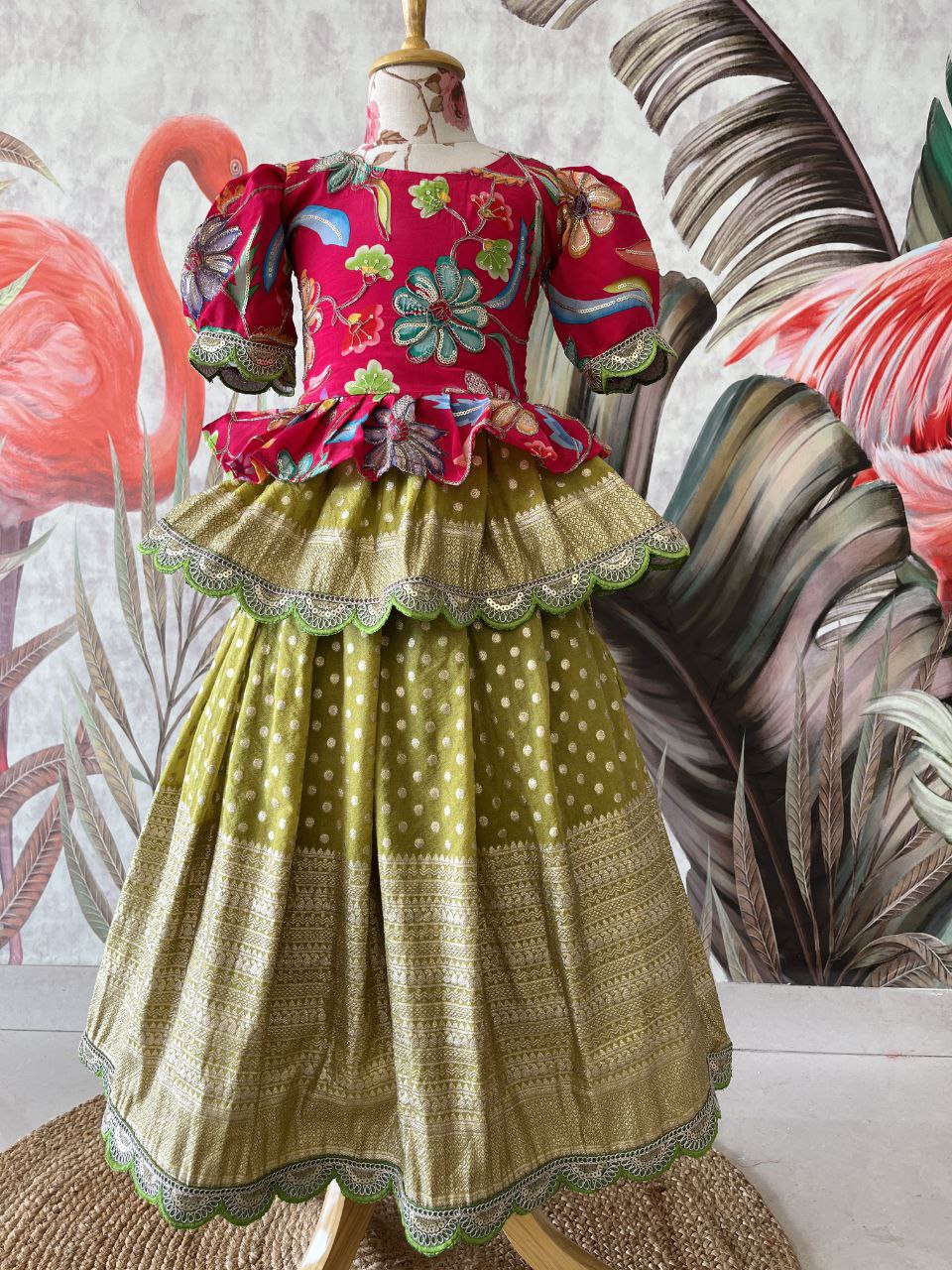 ✨ Golden Heritage Glow – Kids Designer Lehenga Set ✨