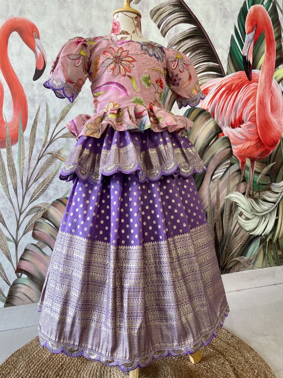✨ Golden Heritage Glow – Kids Designer Lehenga Set ✨