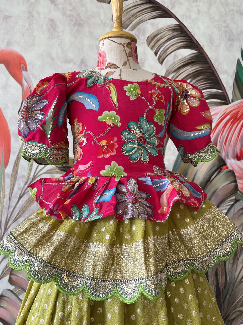 ✨ Golden Heritage Glow – Kids Designer Lehenga Set ✨