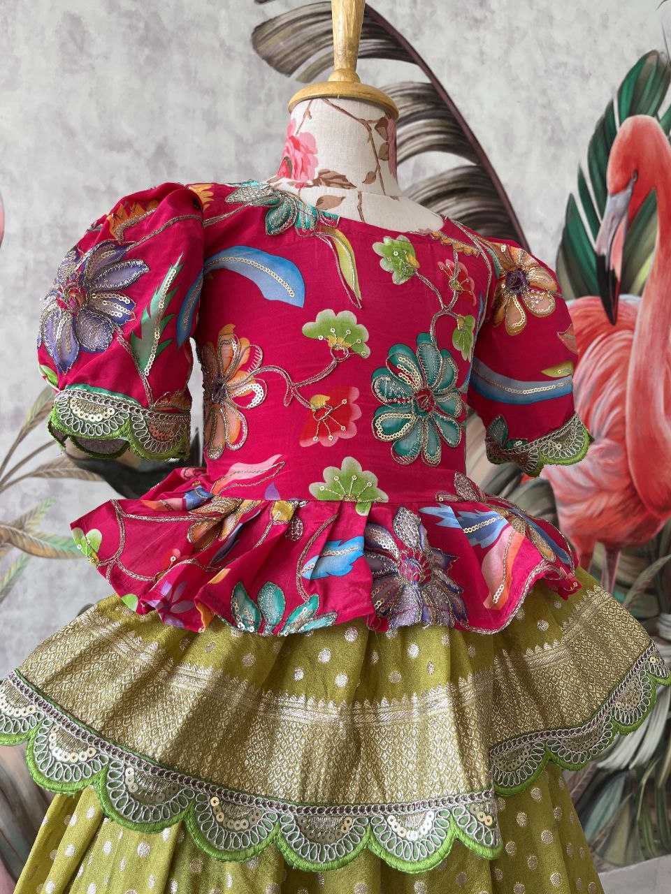 ✨ Golden Heritage Glow – Kids Designer Lehenga Set ✨
