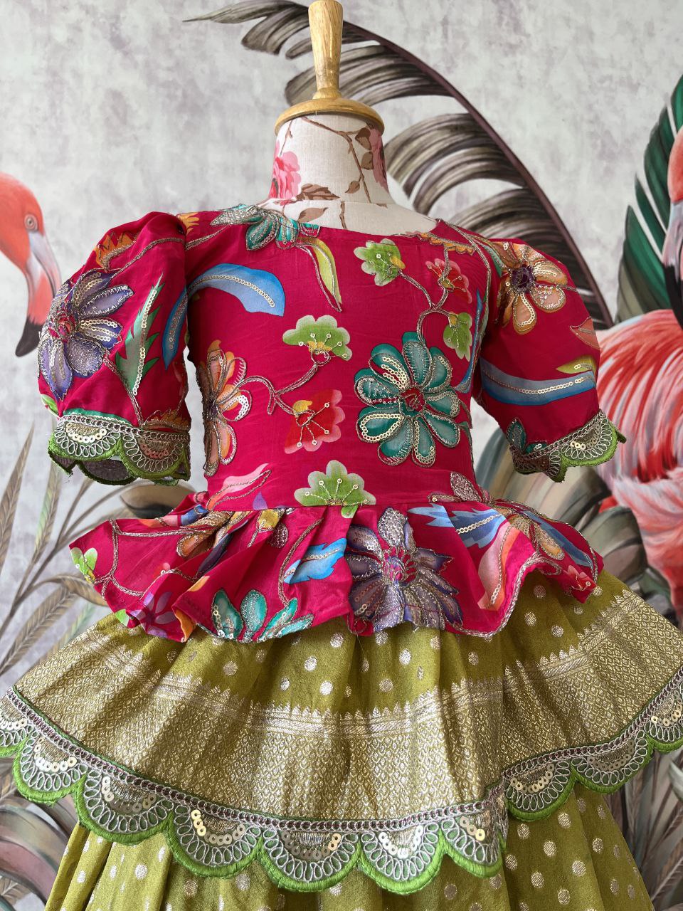 ✨ Golden Heritage Glow – Kids Designer Lehenga Set ✨