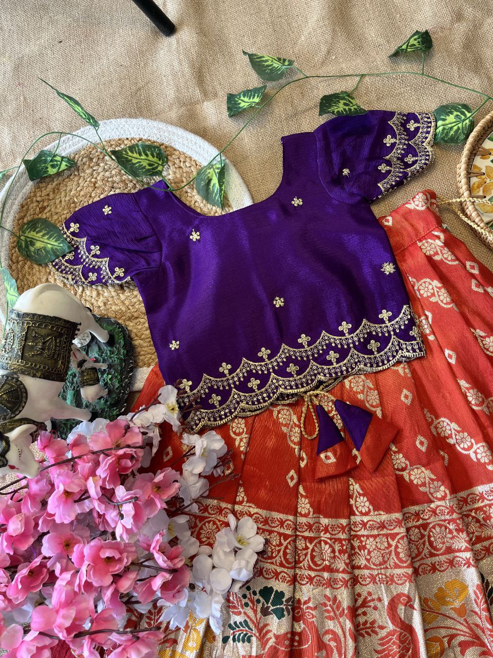 😍 Fusion Animal Bandhej Glow – Kids Designer Lehenga Set 😍