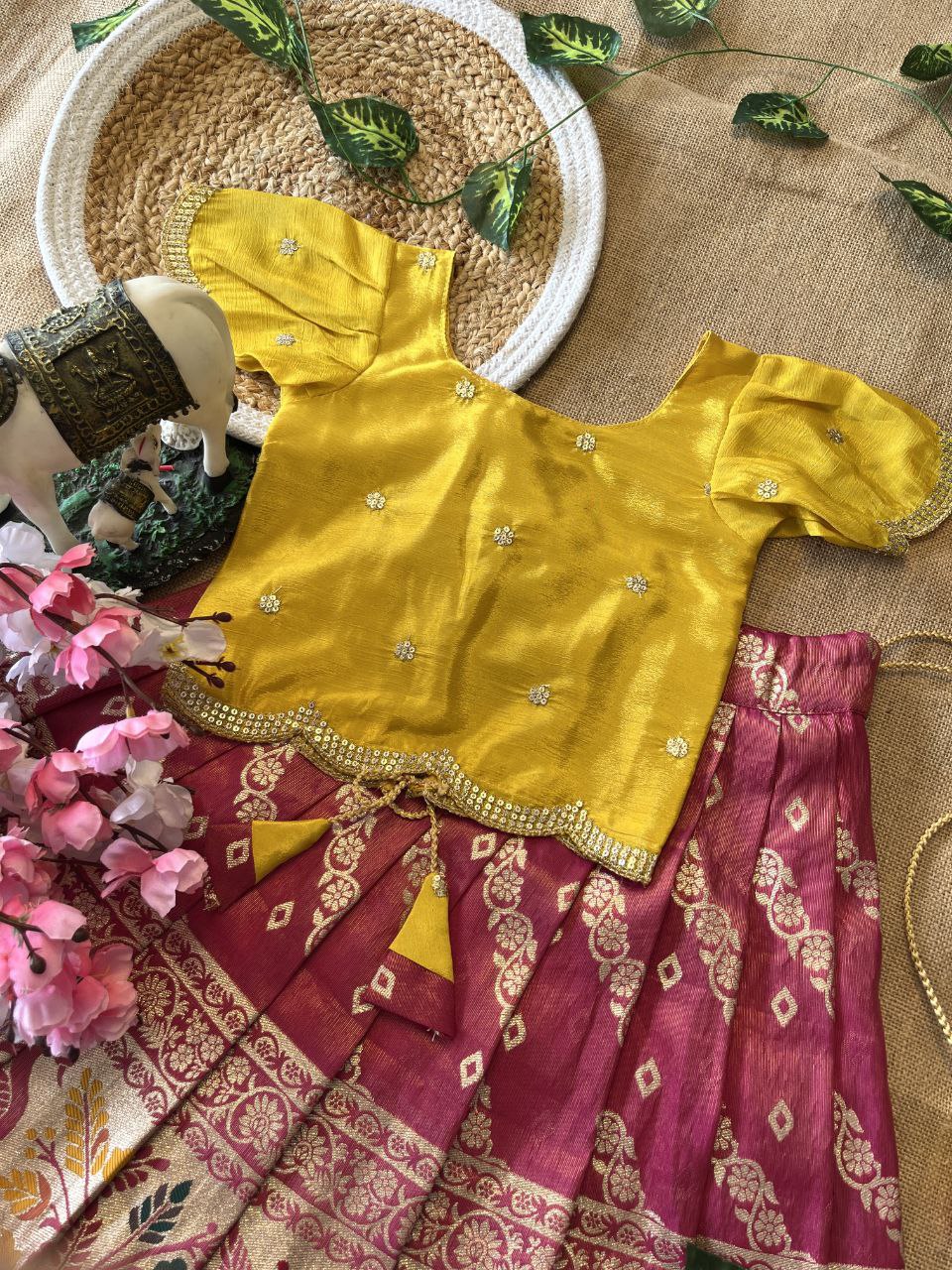 😍 Fusion Animal Bandhej Glow – Kids Designer Lehenga Set 😍