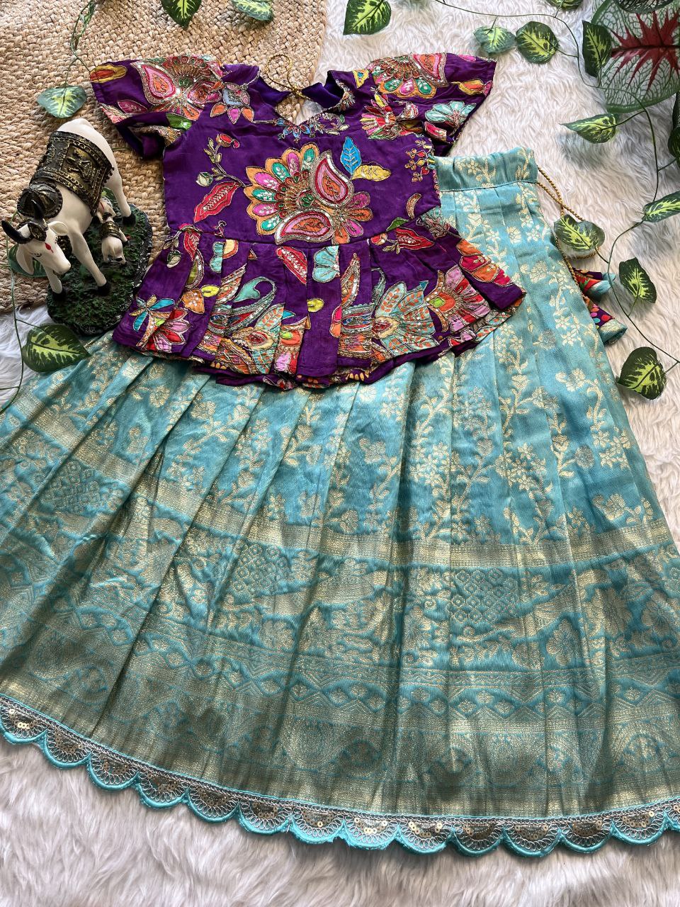 ❤️ Pattu Pavadai Regal Bloom – Kids Traditional Set ❤️