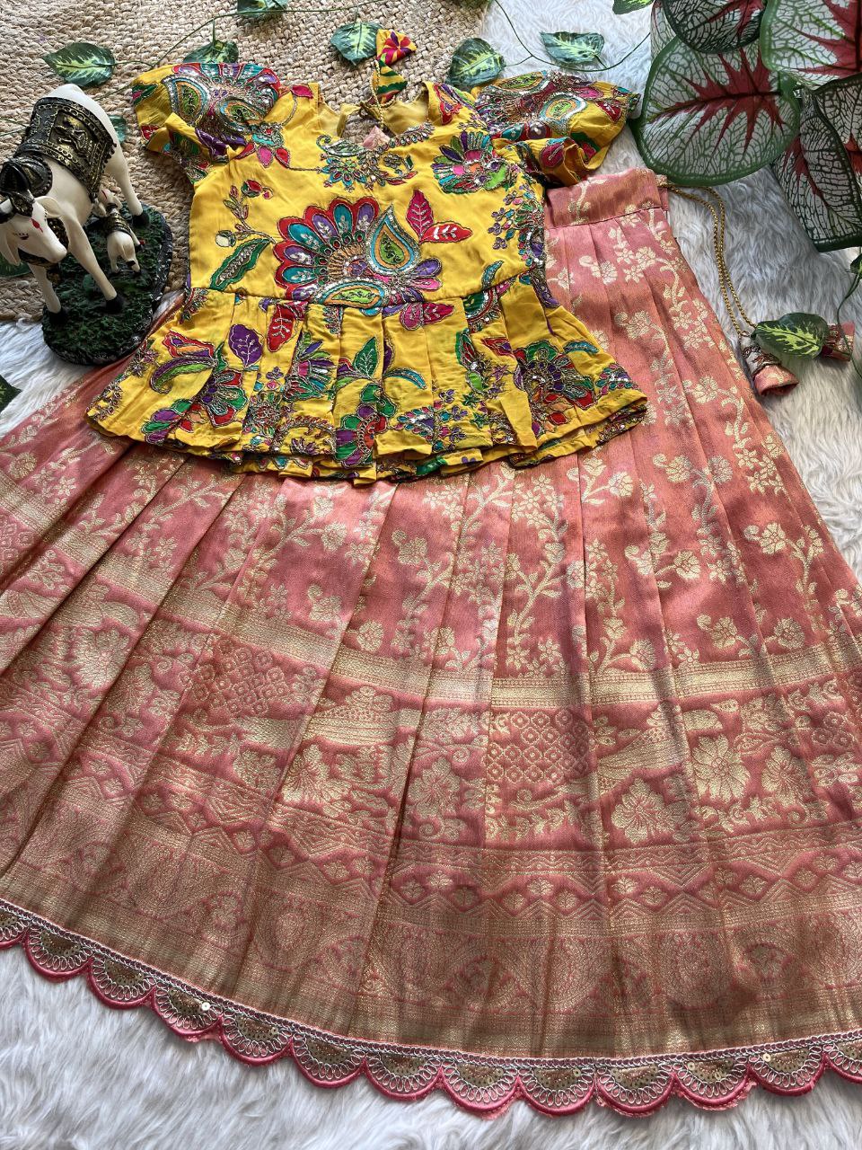 ❤️ Pattu Pavadai Regal Bloom – Kids Traditional Set ❤️