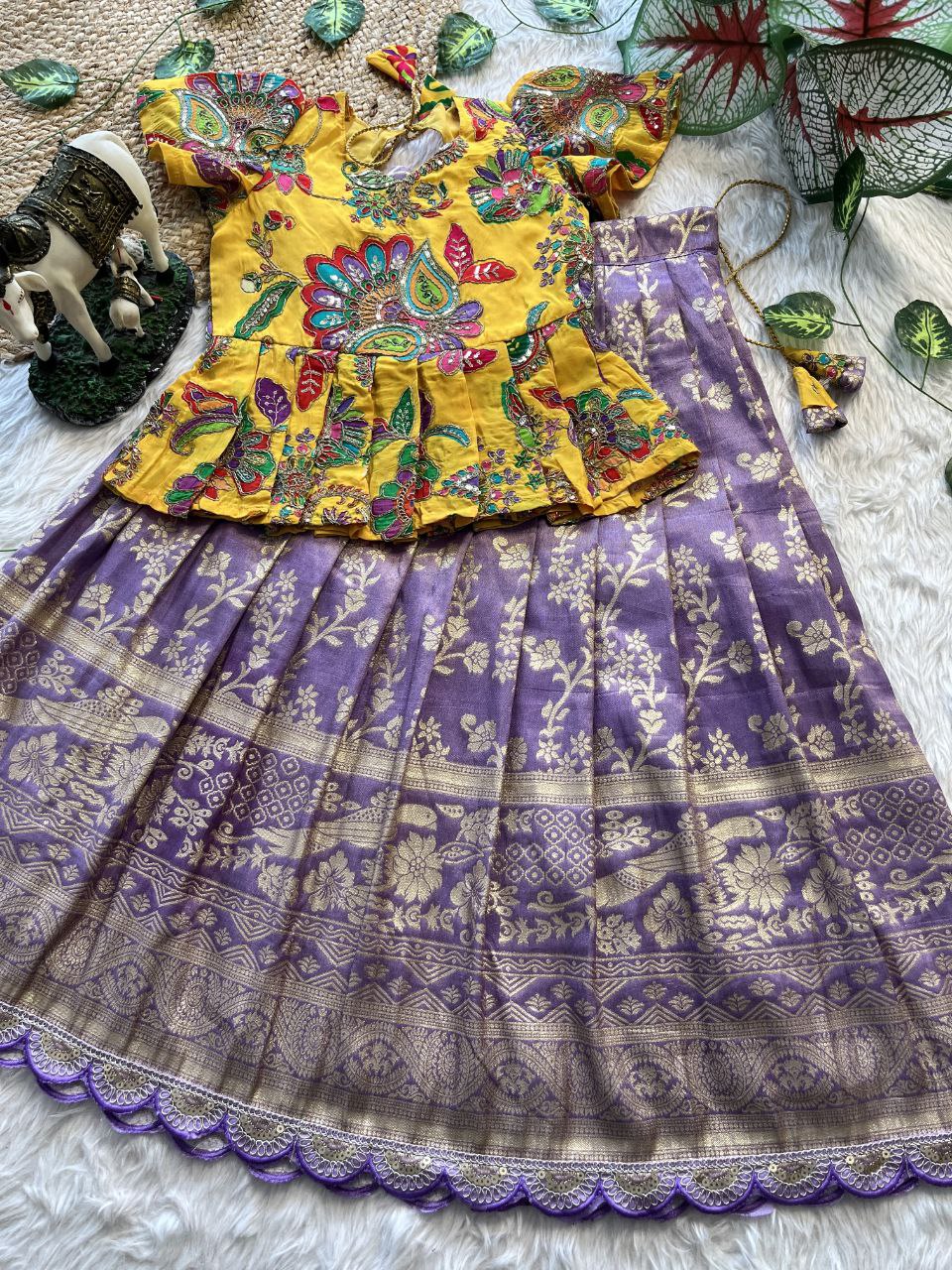 ❤️ Pattu Pavadai Regal Bloom – Kids Traditional Set ❤️