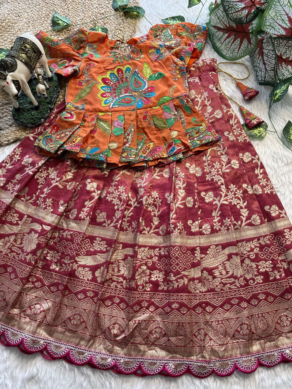 ❤️ Pattu Pavadai Regal Bloom – Kids Traditional Set ❤️