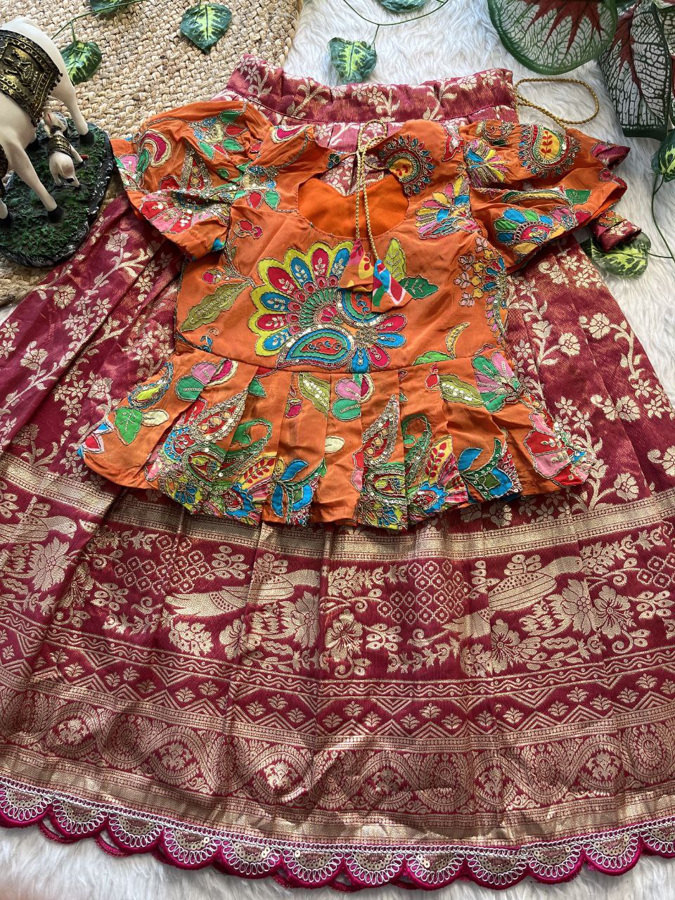 ❤️ Pattu Pavadai Regal Bloom – Kids Traditional Set ❤️
