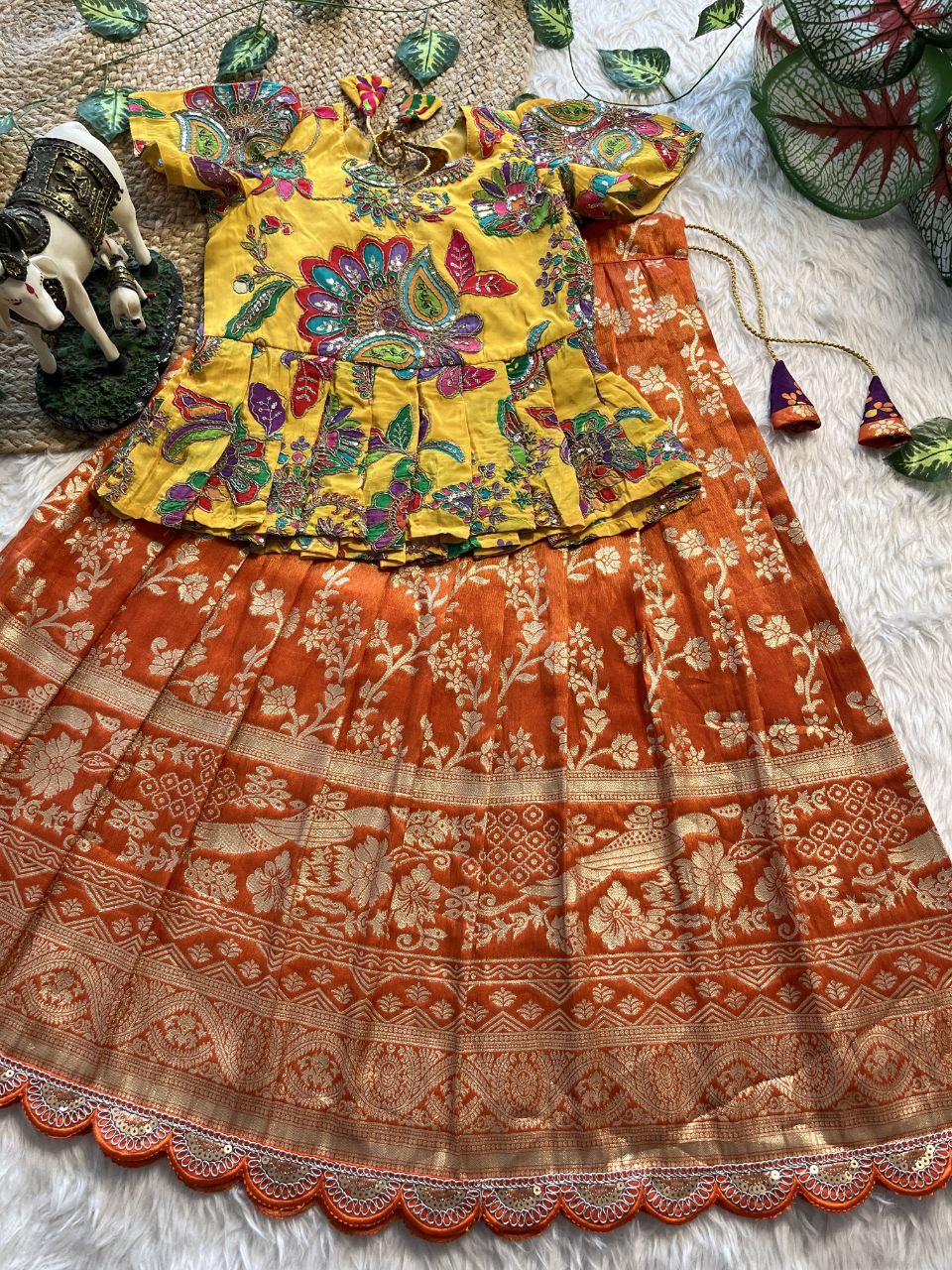 ❤️ Pattu Pavadai Regal Bloom – Kids Traditional Set ❤️