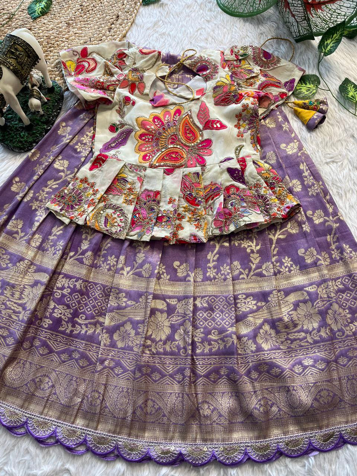 ❤️ Pattu Pavadai Regal Bloom – Kids Traditional Set ❤️