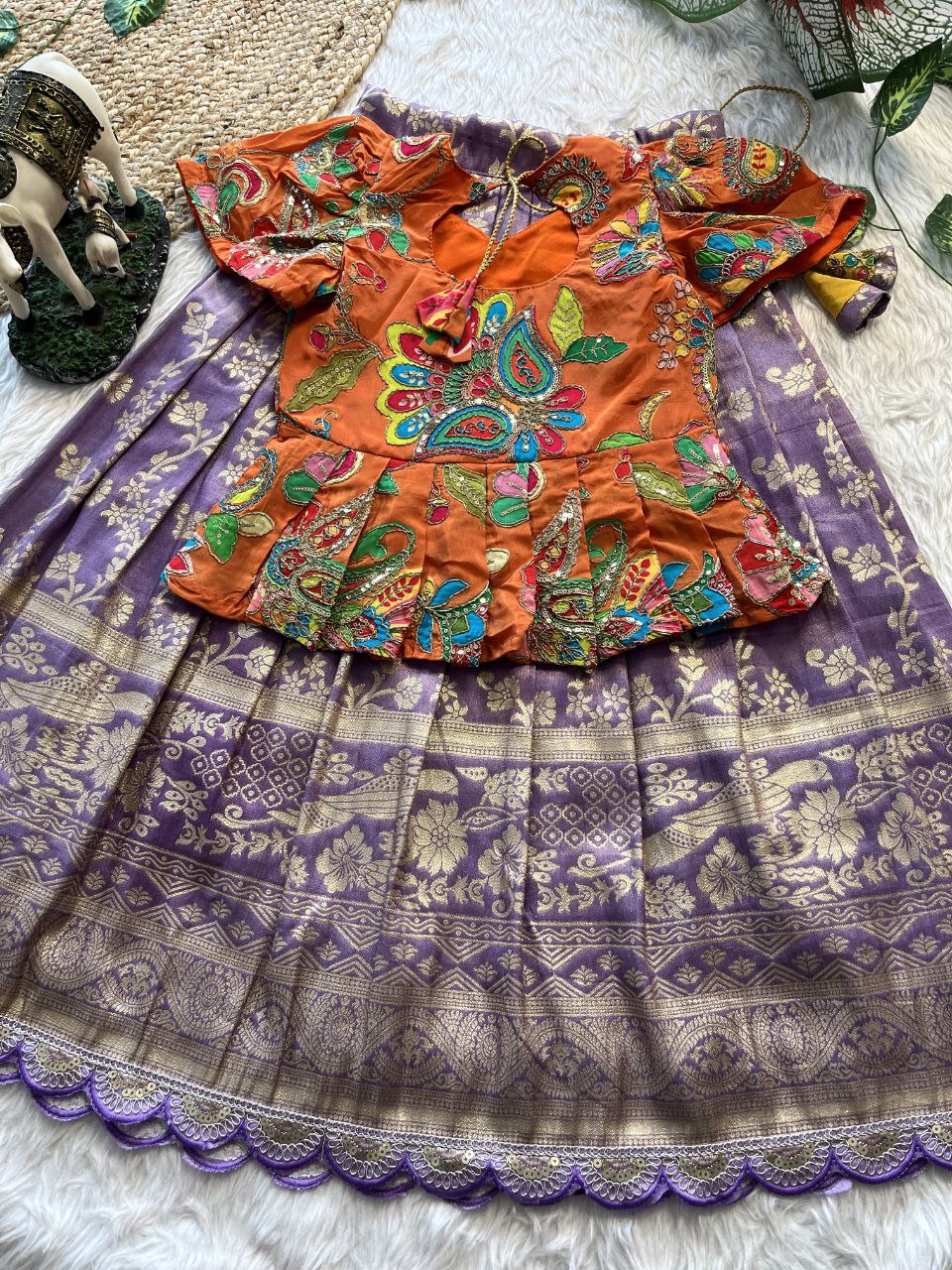 ❤️ Pattu Pavadai Regal Bloom – Kids Traditional Set ❤️