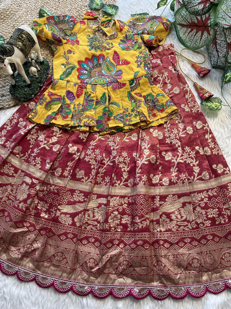 ❤️ Pattu Pavadai Regal Bloom – Kids Traditional Set ❤️