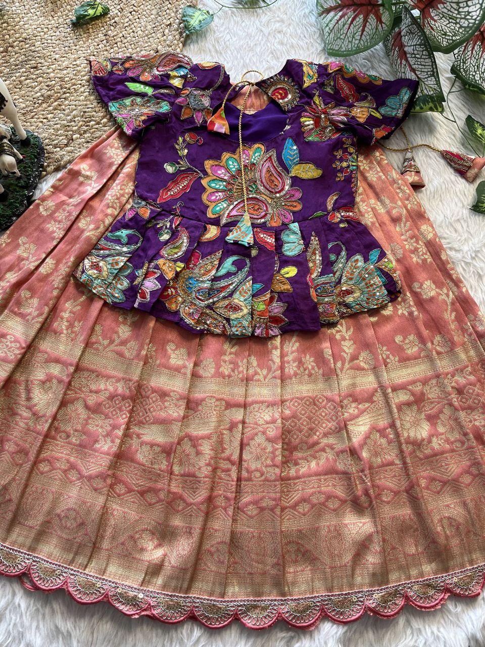 ❤️ Pattu Pavadai Regal Bloom – Kids Traditional Set ❤️