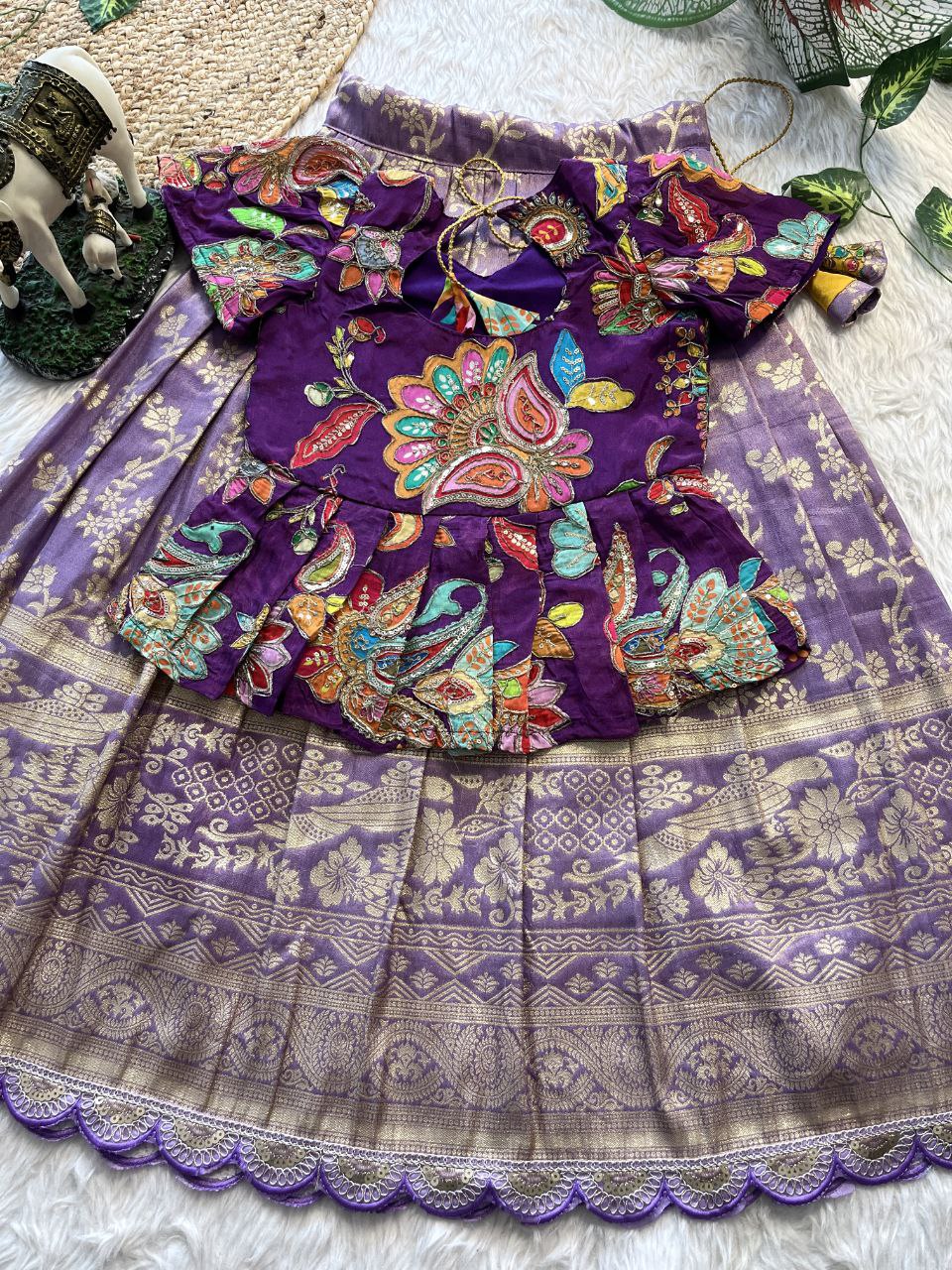 ❤️ Pattu Pavadai Regal Bloom – Kids Traditional Set ❤️