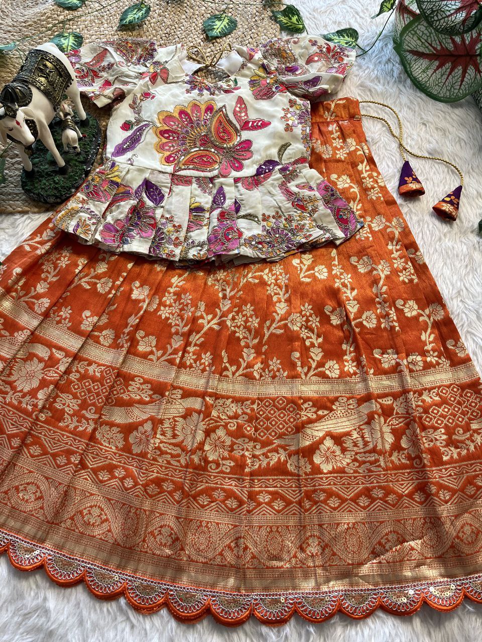 ❤️ Pattu Pavadai Regal Bloom – Kids Traditional Set ❤️