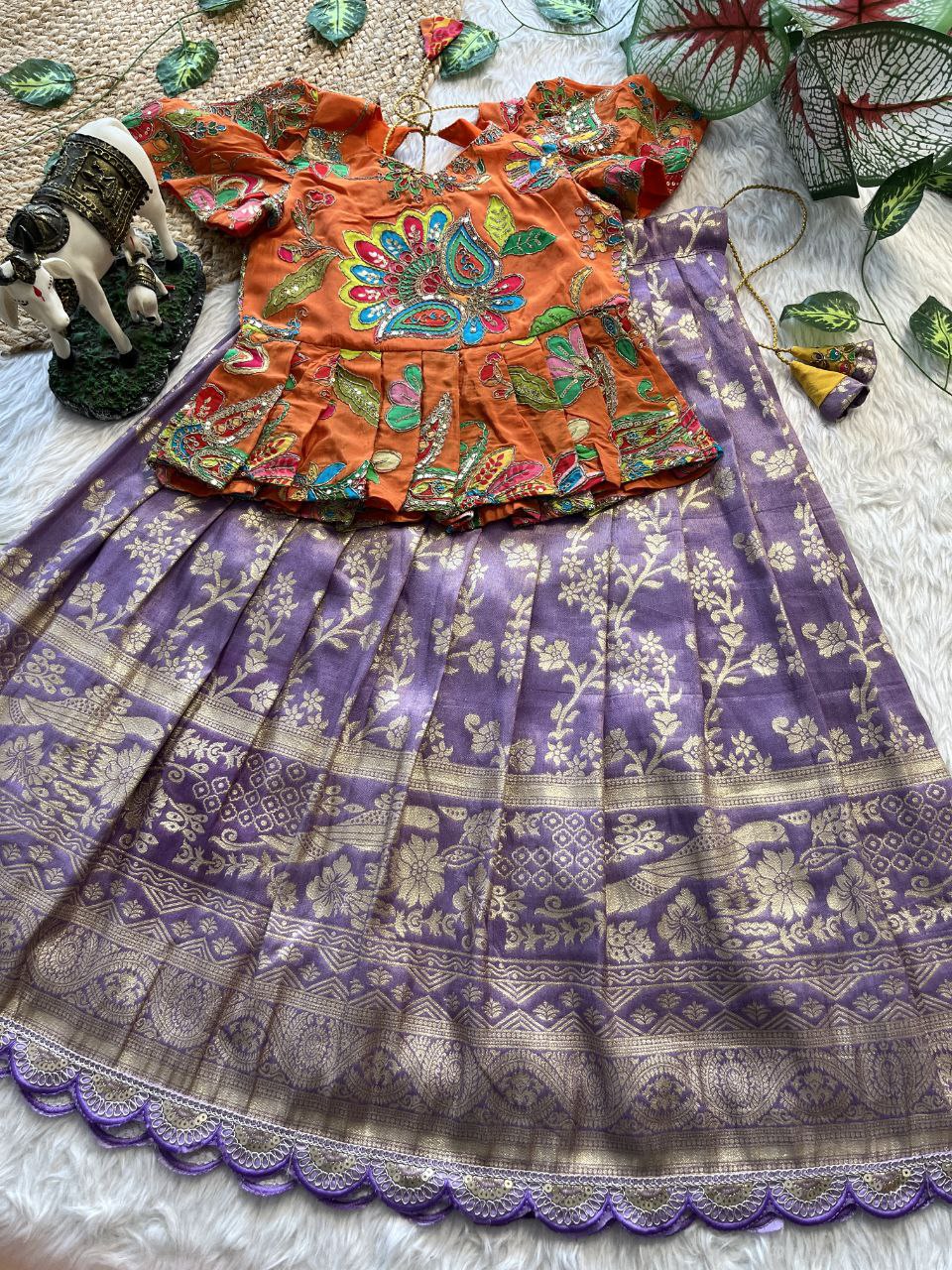 ❤️ Pattu Pavadai Regal Bloom – Kids Traditional Set ❤️