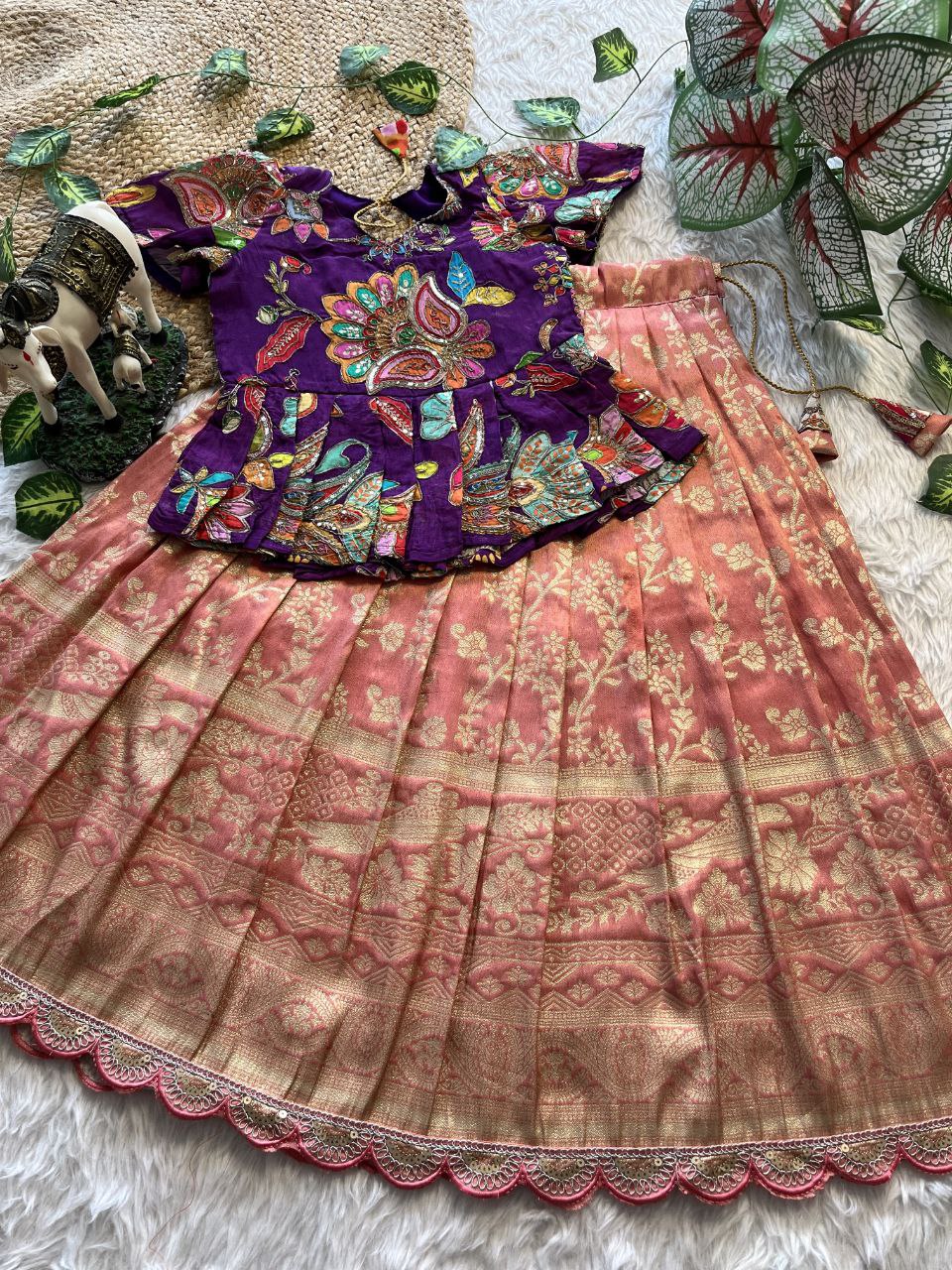 ❤️ Pattu Pavadai Regal Bloom – Kids Traditional Set ❤️