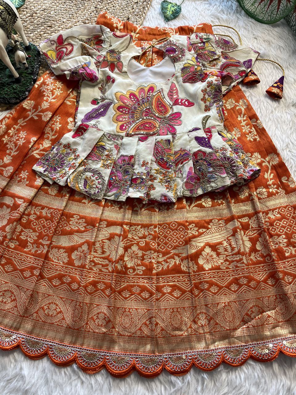 ❤️ Pattu Pavadai Regal Bloom – Kids Traditional Set ❤️