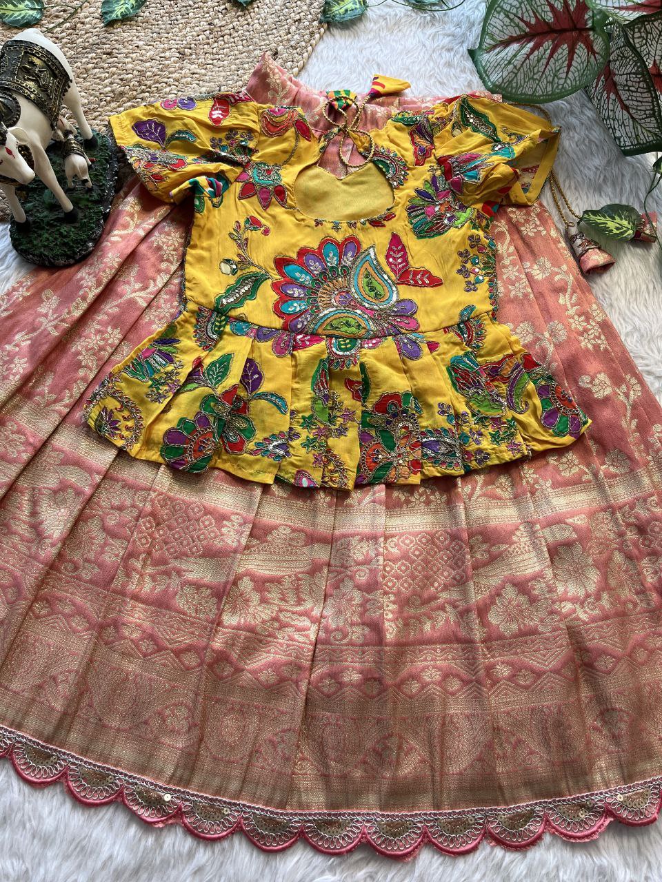 ❤️ Pattu Pavadai Regal Bloom – Kids Traditional Set ❤️
