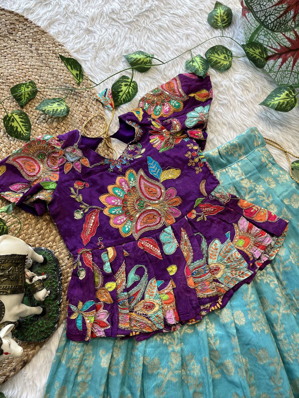 ❤️ Pattu Pavadai Regal Bloom – Kids Traditional Set ❤️