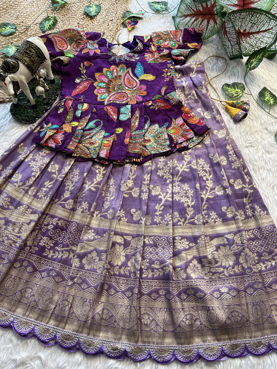 ❤️ Pattu Pavadai Regal Bloom – Kids Traditional Set ❤️